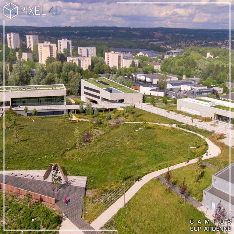 CAMPUS-SUP-ARDENNE-DRONE-VUE-AERIENNE-CHARLEVILLE-MEZIERES-BATIMENT-COPYRIGHT-PIXEL-4D