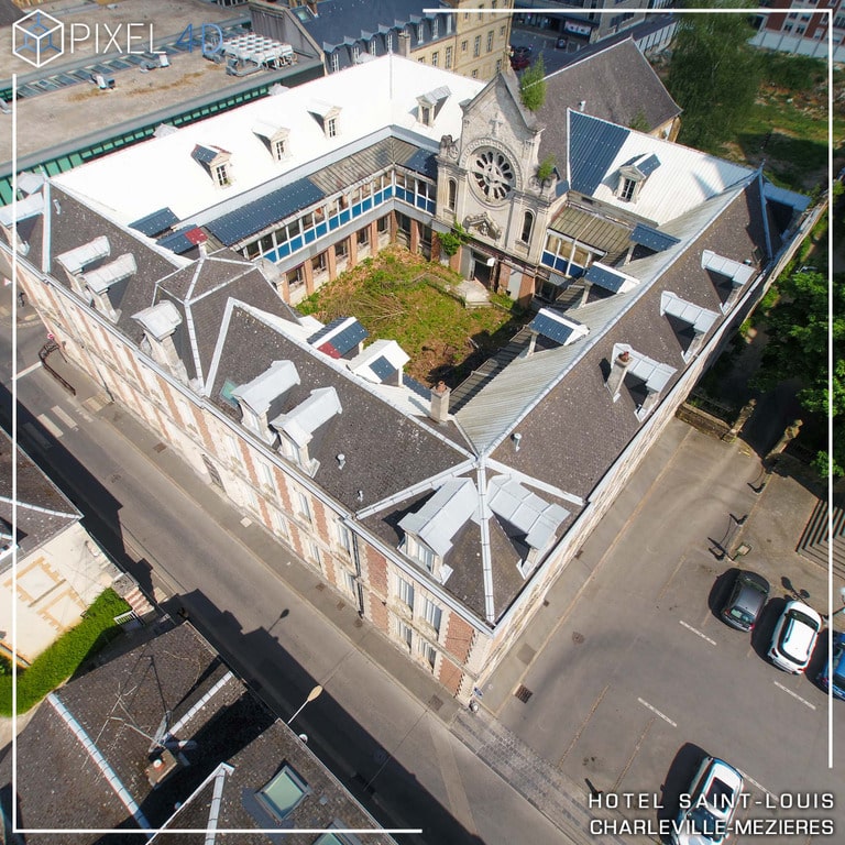 HOTEL-SAINT-LOUIS-CHARLEVILLE-MEZIERES-ARDENNES-DRONE-VUE-AERIENNE-HOPITAL-CORVISART-EGLISE-COPYRIGHT-PIXEL-4D